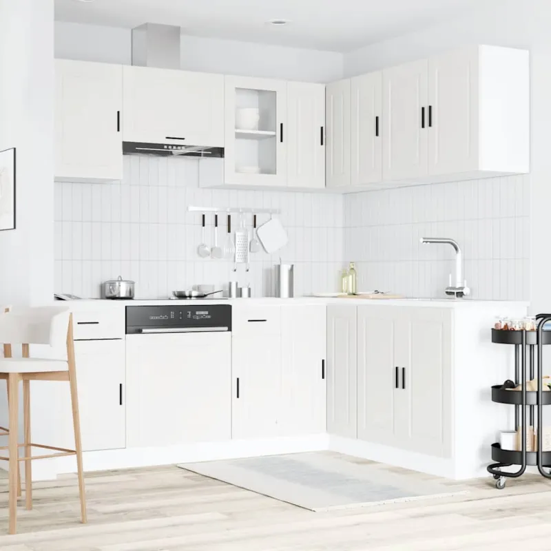Virtuvinių spintelių komplektas, 11 dalių, Porto, balta