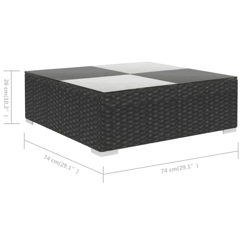 Sodo poilsiaintamismoduulikomplekti, 6-os os., musta kiiltäväpinta