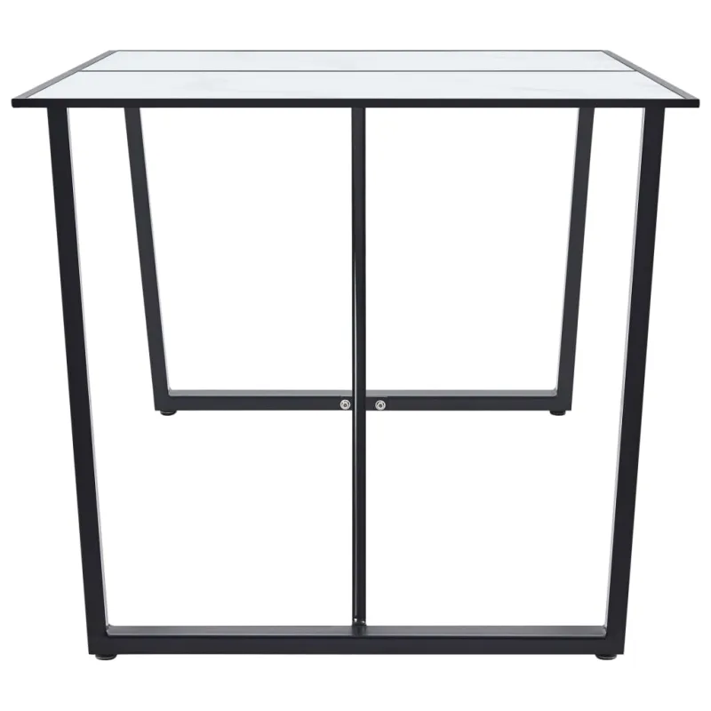 Valgomojo stalas, baltas, 160x80x75cm, grūdintas stiklas