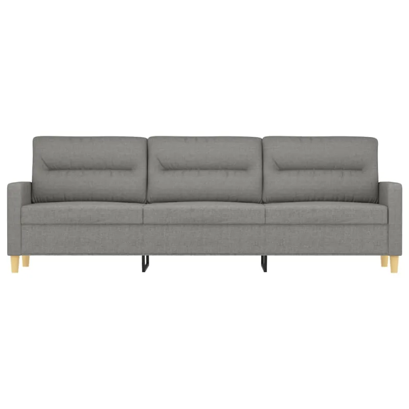 Trivietė sofa, tamsiai pilkos spalvos, 210cm, audinys