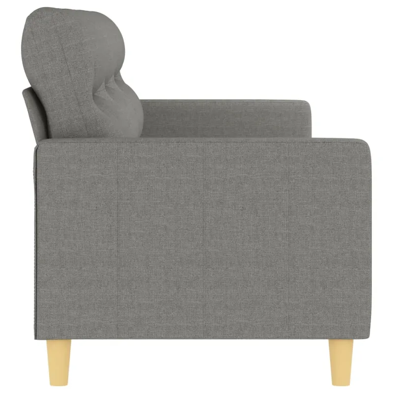 Trivietė sofa, tamsiai pilkos spalvos, 210cm, audinys
