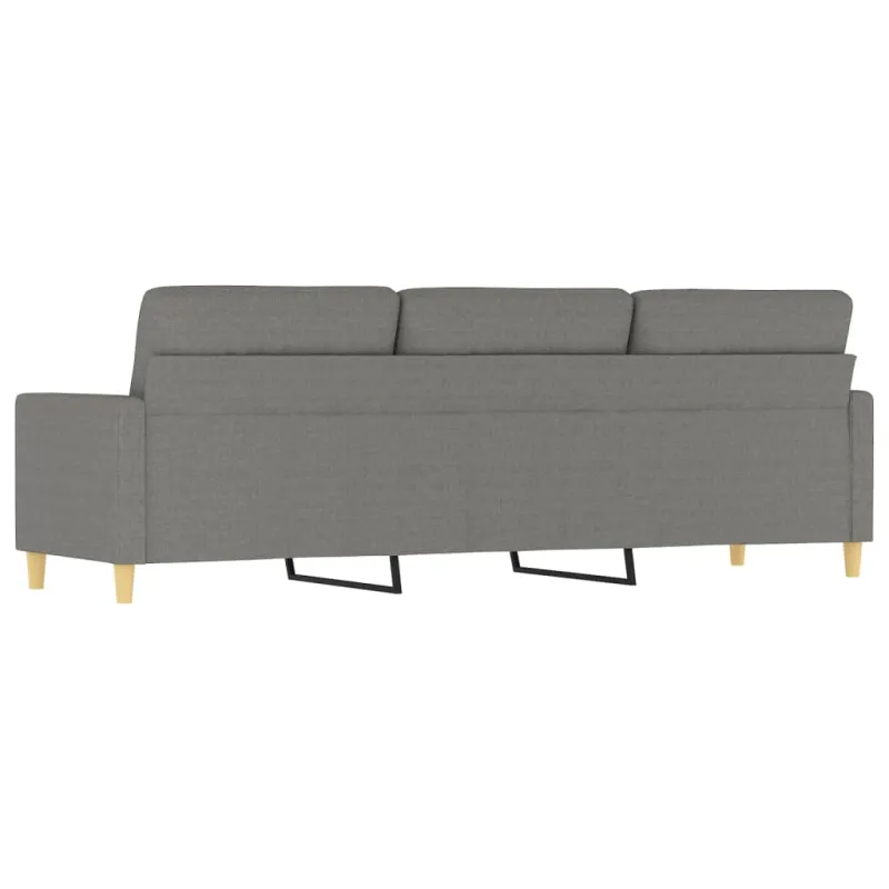 Trivietė sofa, tamsiai pilkos spalvos, 210cm, audinys