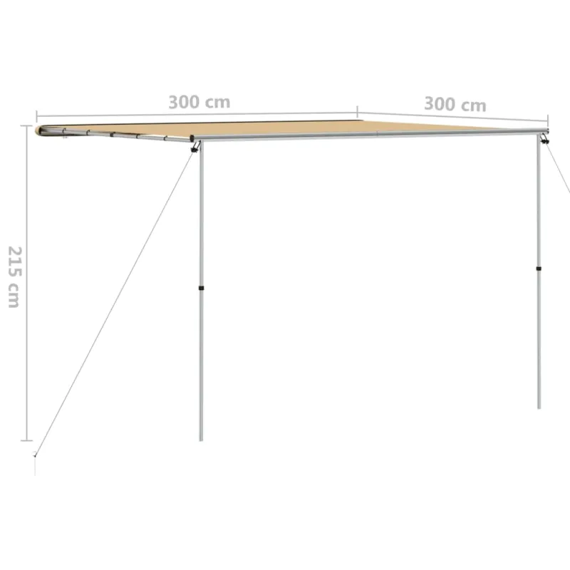 Markizė nameliui ant ratų, smėlio spalvos, 3x3x2,15m