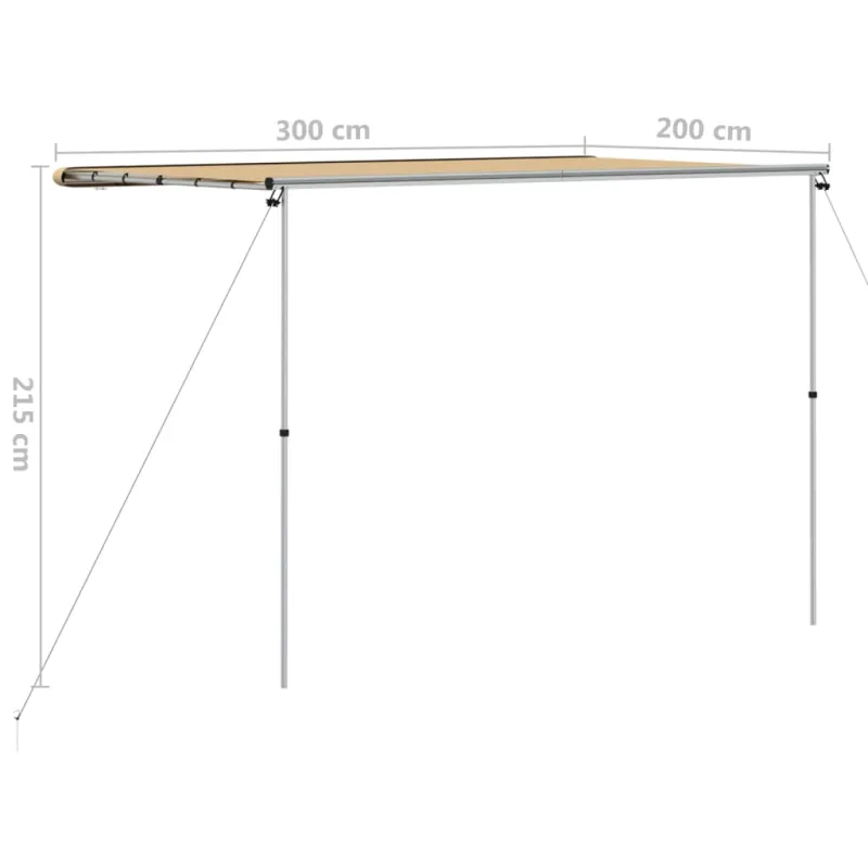 Markizė nameliui ant ratų, smėlio spalvos, 3x2x2,15m