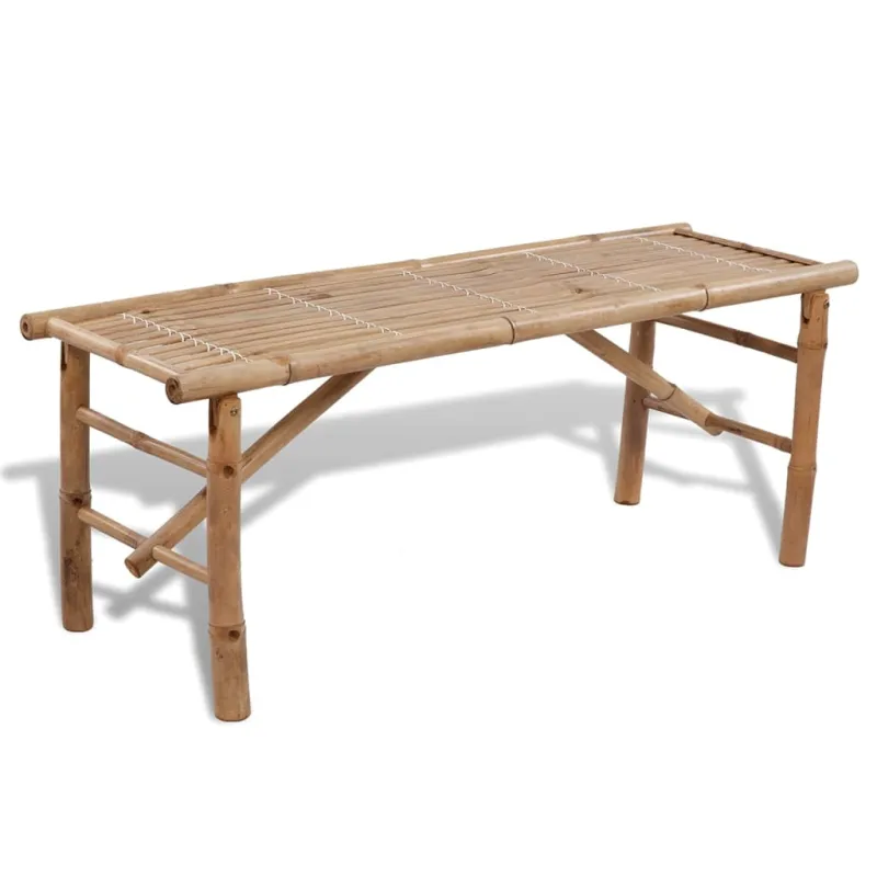 Olutpöytä kahdella jakkaralla, 100 cm, bambumateriaalia