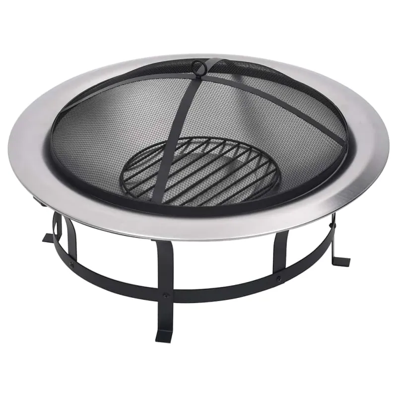 Lauko laužavietė su kepsnine, 76cm, nerūdijantis plienas