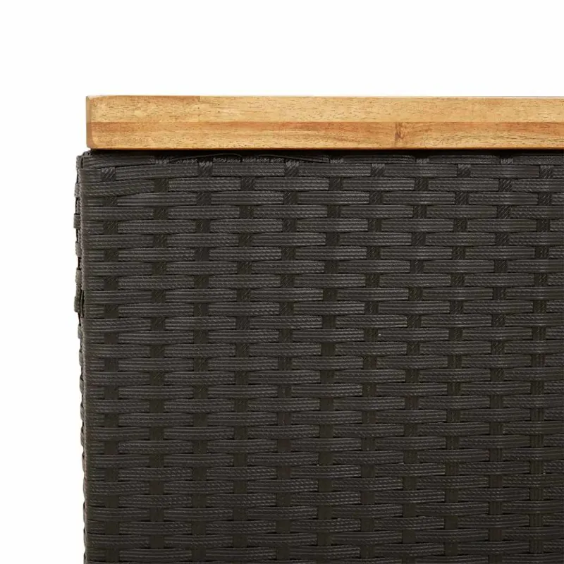 Sodo daiktadėžė, juoda, 110x55x63cm, poliratanas ir akacija