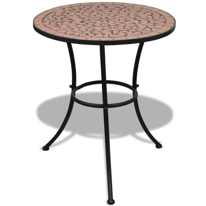 Bistro-pöytä, terakotan sävy, 60 cm, mosaiikkikuvio