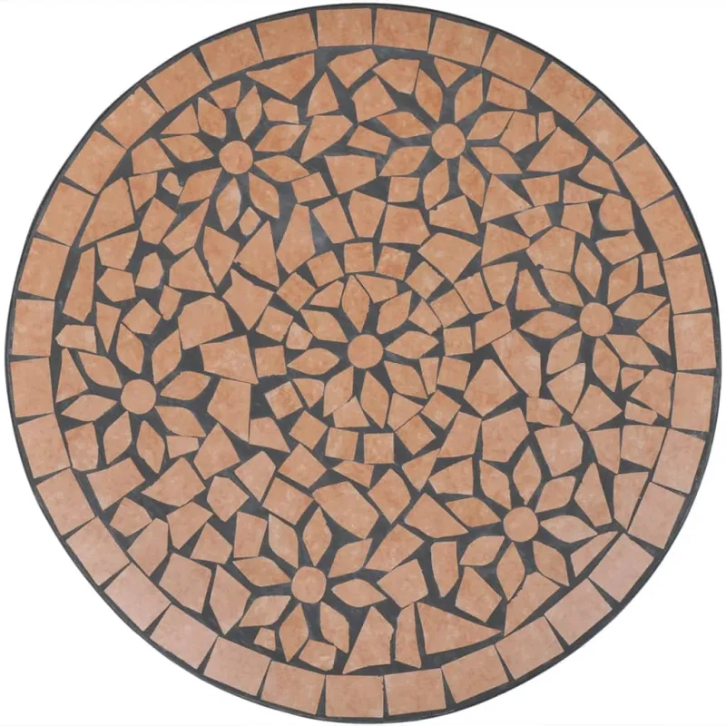 Bistro-pöytä, terakotan sävy, 60 cm, mosaiikkikuvio
