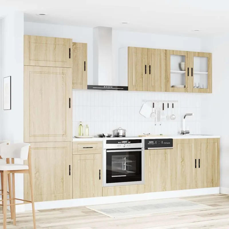 Virtuvinių spintelių komplektas, 8 dalių, Porto, ąžuolo
