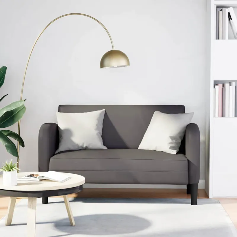 Loveseat sofa, pilka, 110cm, dirbtinė oda