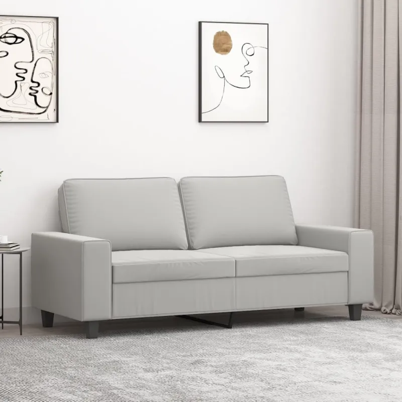 Dvivietė sofa, šviesiai pilka, 140cm, mikropluošto audinys