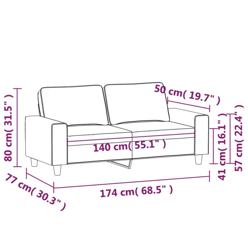 Dvivietė sofa, šviesiai pilka, 140cm, mikropluošto audinys