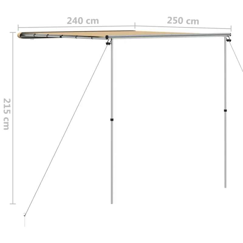 Markizė nameliui ant ratų, smėlio spalvos, 2,4x2,5x2,15m