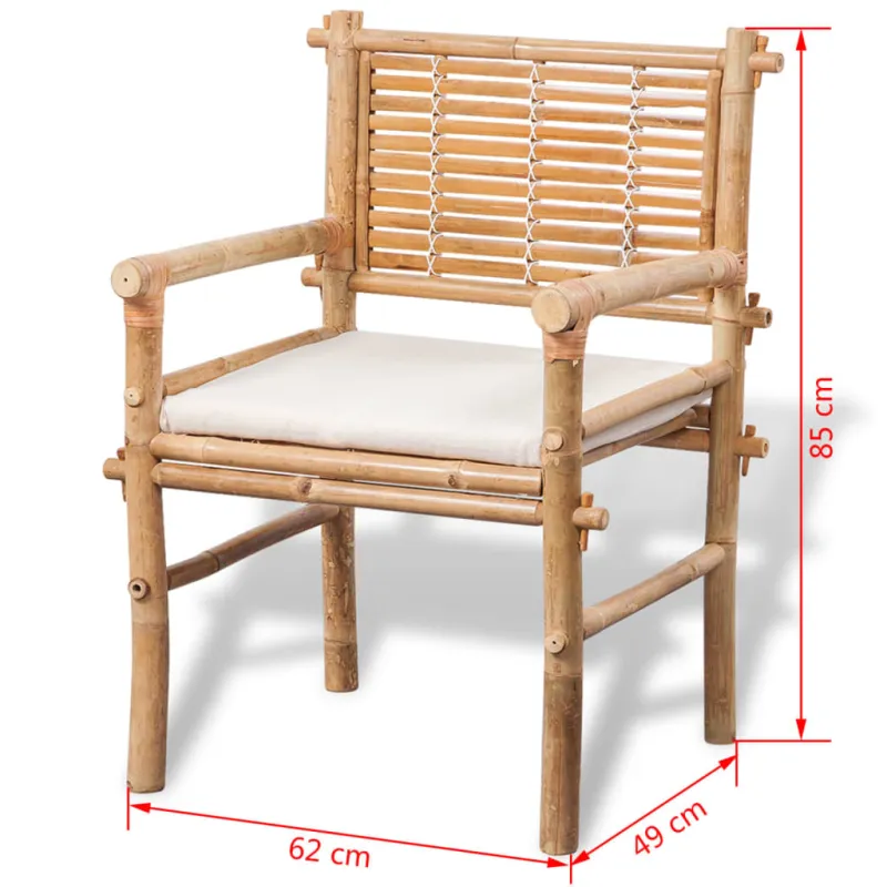 Bistrokalustekokoonpano pehmusteilla, 3D, bambu