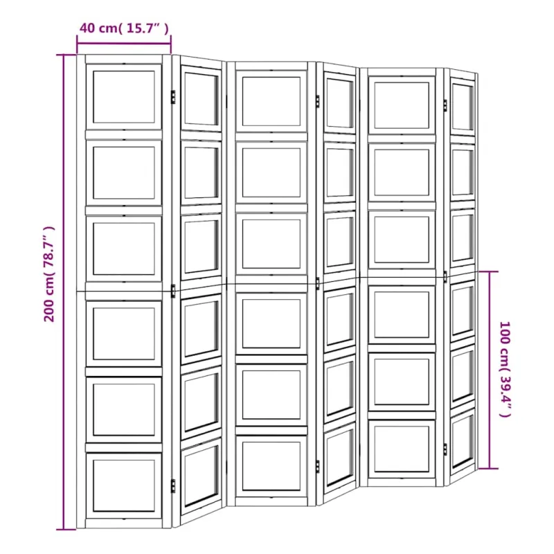 Kambario pertvara, 6 segmentai, balta, paulovnijos mediena