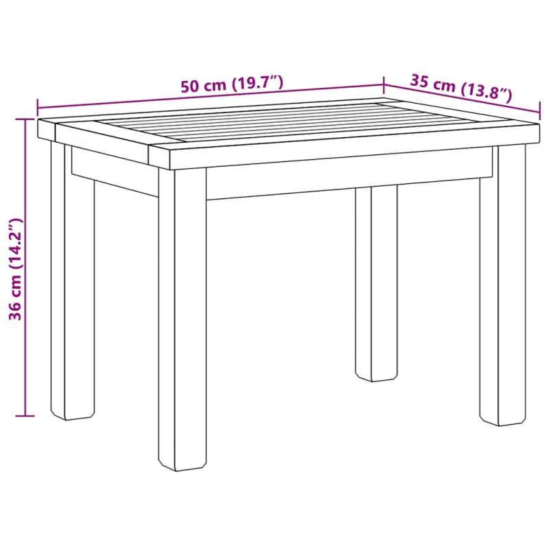 Kahvila- ja sohvapöytä Ruskea 50 x 35 x 36 cm Kestävästä teekasta puuta