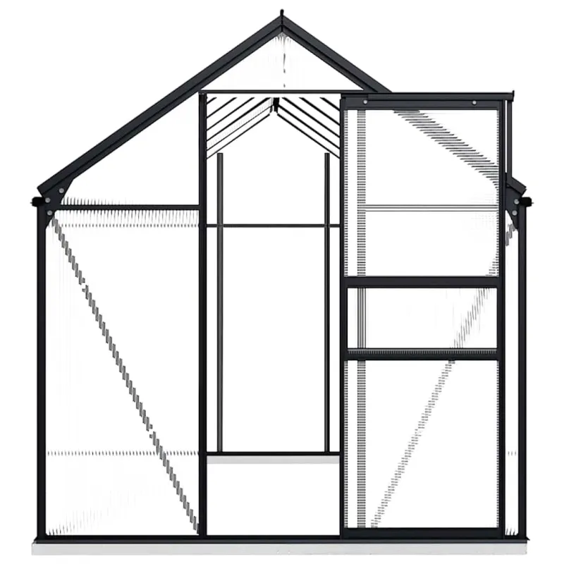 Šiltnamis su pagrindo rėmu, antracito, aliuminis, 7,03m²