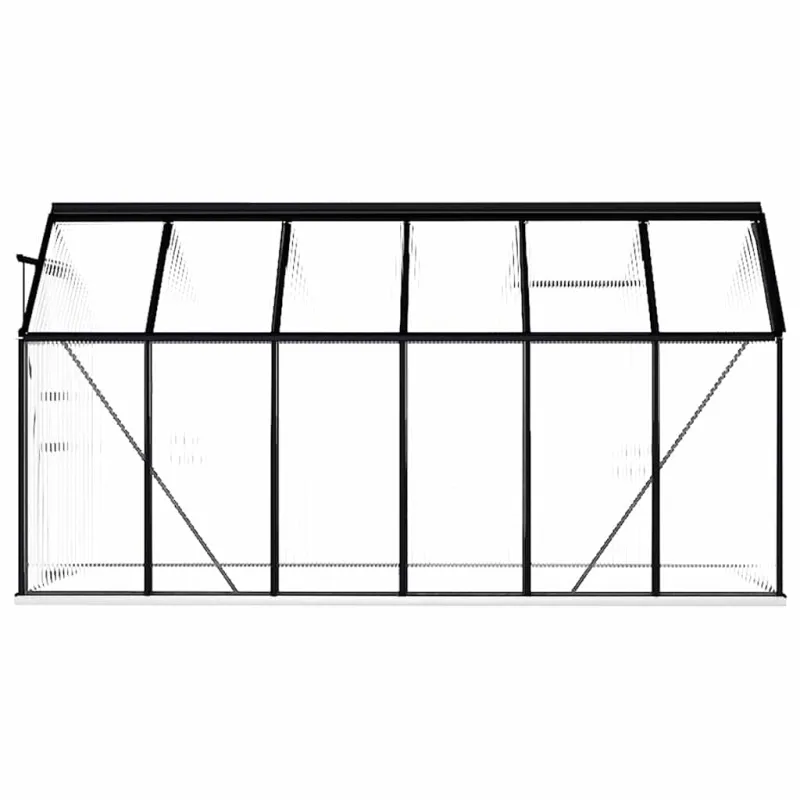 Šiltnamis su pagrindo rėmu, antracito, aliuminis, 7,03m²