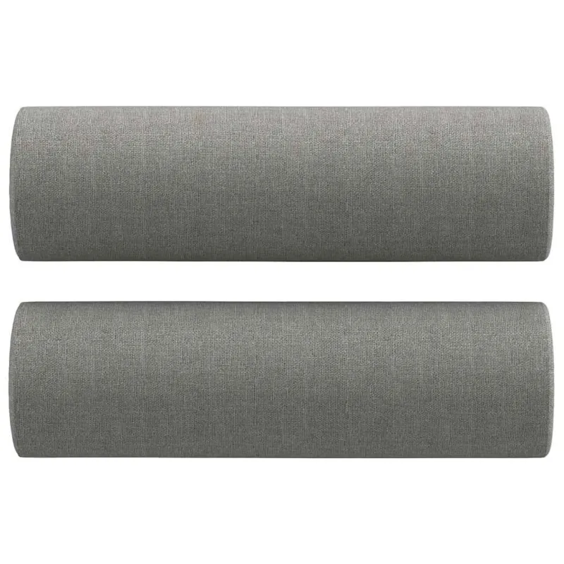 Trivietė sofa su pagalvėmis, tamsiai pilka, 210cm, audinys