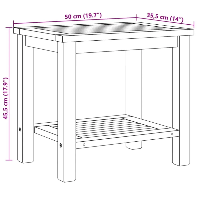 Kahvila- ja sohvapöytä Ruskea 50 x 35 x 45 cm Kestävästä tehtaasta valmistettu puumateriaali