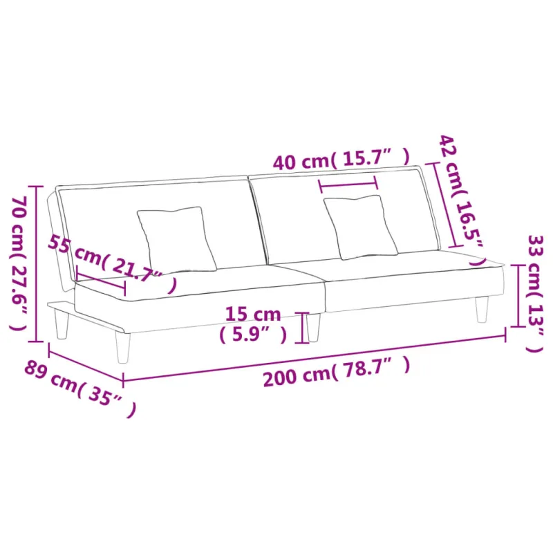 Sofa-lova, rožinės spalvos, aksomas