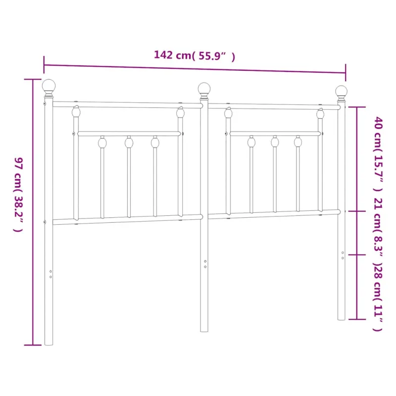 Metalinis pakaitinis galvūgalis, baltos spalvos, 135cm