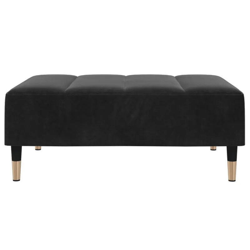 Dvivietė sofa-lova su pakoja, juodos spalvos, aksomas