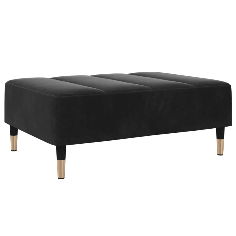 Dvivietė sofa-lova su pakoja, juodos spalvos, aksomas