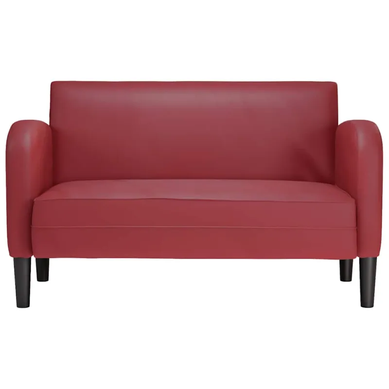 Loveseat sofa, vyno raudona, 110cm, dirbtinė oda