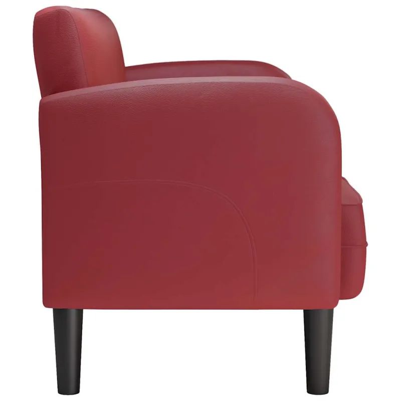 Loveseat sofa, vyno raudona, 110cm, dirbtinė oda