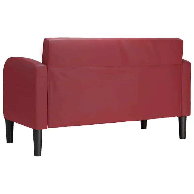 Loveseat sofa, vyno raudona, 110cm, dirbtinė oda