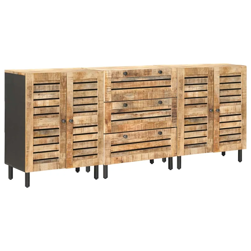 Saugojimo spintos 3 vnt. 180 x 33 x 75 cm Kietas mango medis