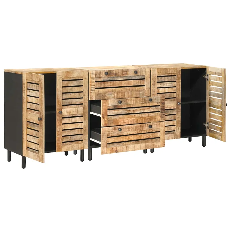 Saugojimo spintos 3 vnt. 180 x 33 x 75 cm Kietas mango medis