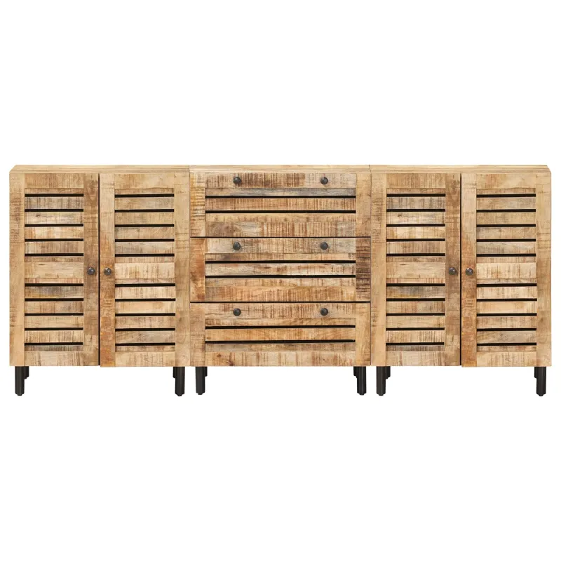 Saugojimo spintos 3 vnt. 180 x 33 x 75 cm Kietas mango medis