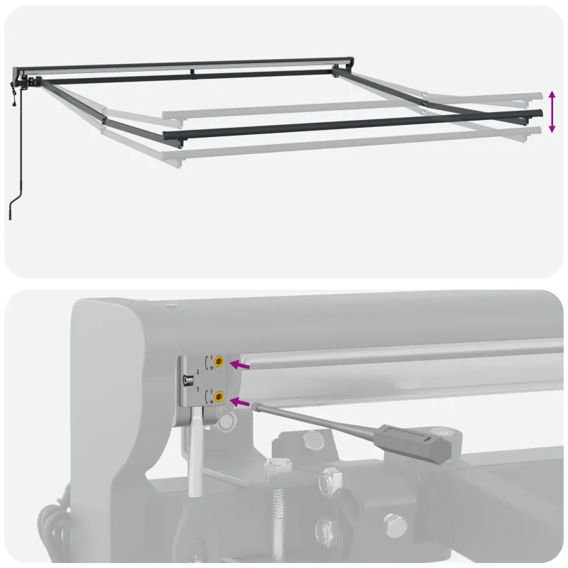 Markizės rėmas Raudona ir balta 350 x 250 cm