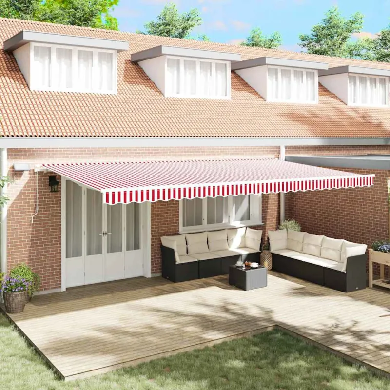Ištraukiama markizė Raudona ir balta 600 × 300 cm