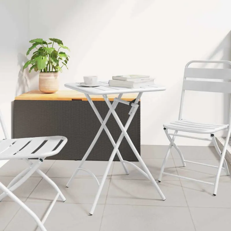 Bistro-pöytä Valkoinen 55 x 55 x 72,5 cm Pulverimaalattu teräs