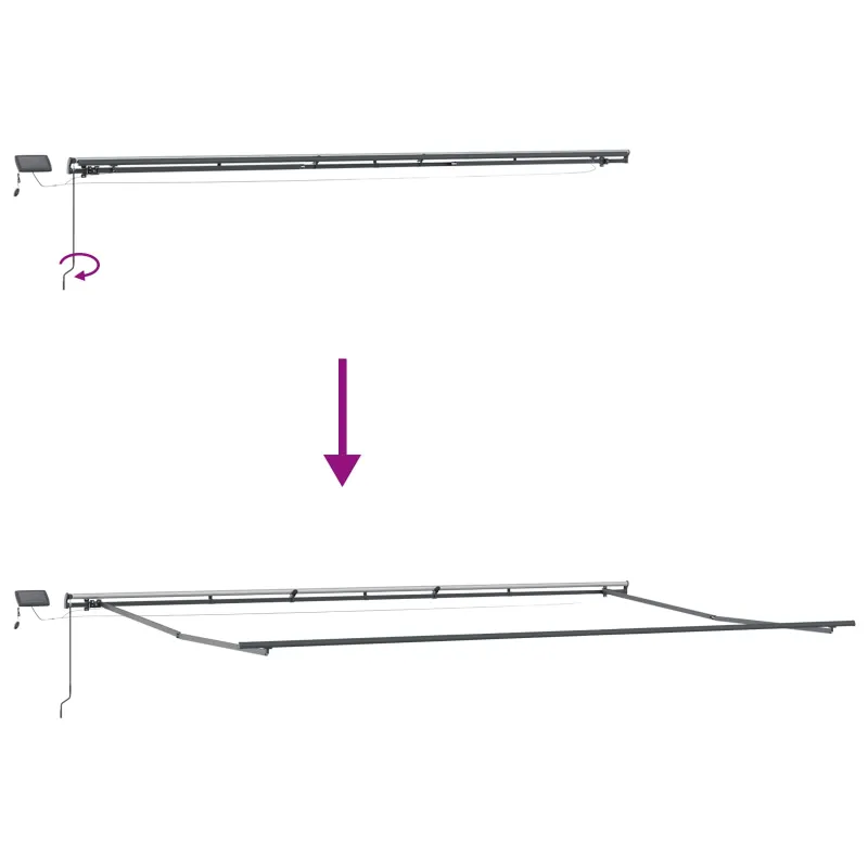 Ištraukiama markizė Raudona ir balta 600 × 300 cm