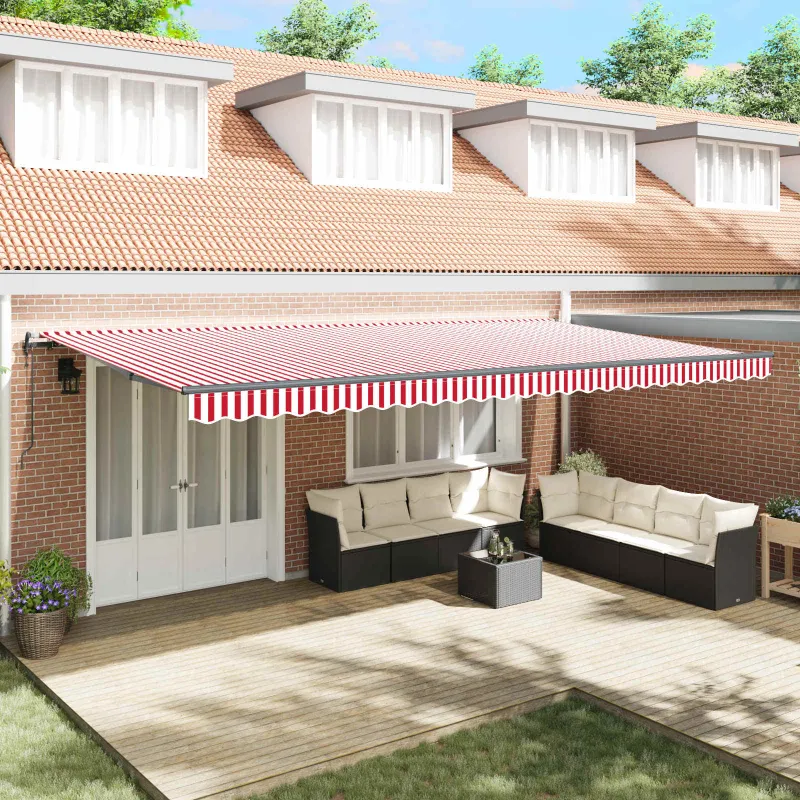 Ištraukiama markizė Raudona ir balta 600 × 300 cm