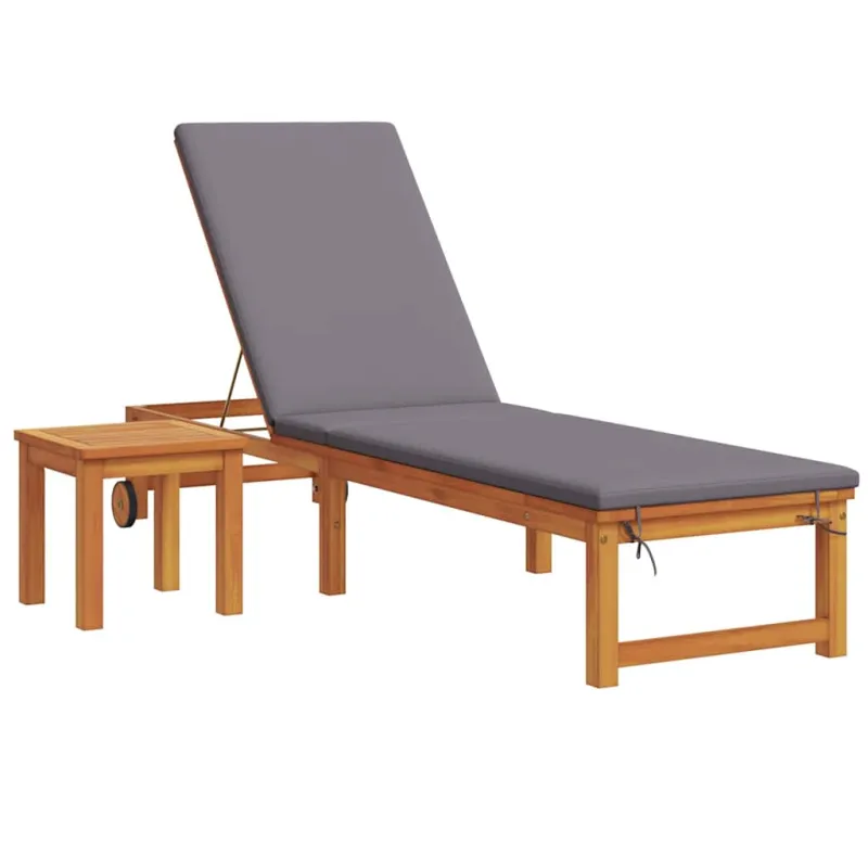 Saulės gultas 2 pcs Ruda Kietos akacijos mediena