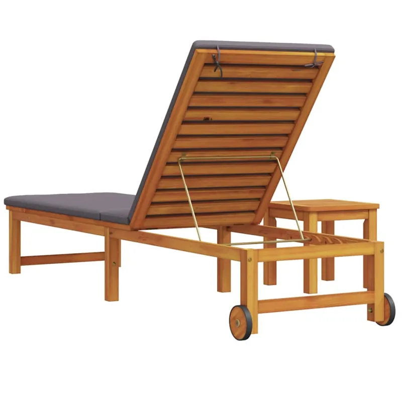 Saulės gultas 2 pcs Ruda Kietos akacijos mediena