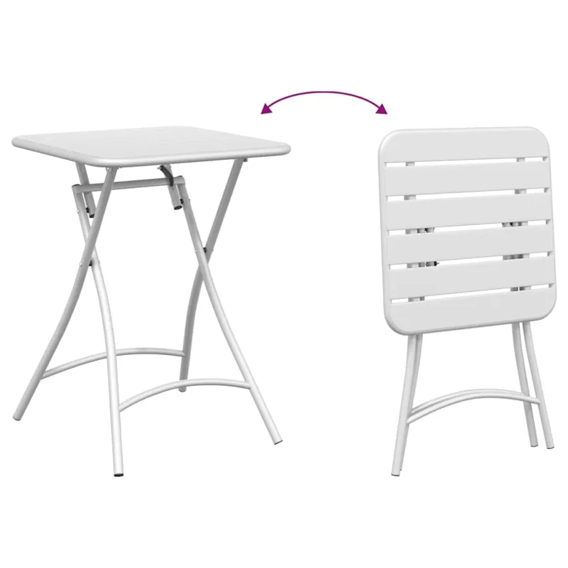 Bistro-pöytä Valkoinen 55 x 55 x 72,5 cm Pulverimaalattu teräs