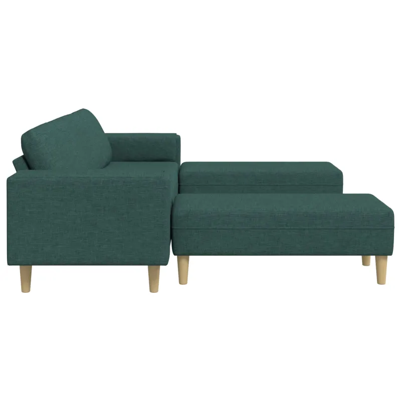 Svetainės sofa 3 pcs Tamsiai žalia Poliesteris