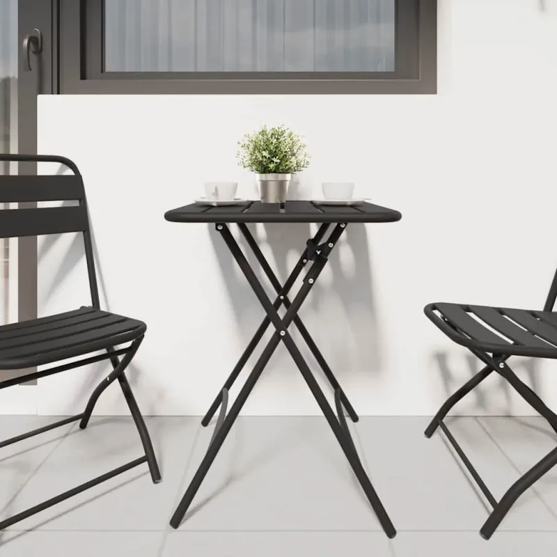 Bistro-pöytä Antrasiitti 55 x 55 x 72,5 cm, pulverimaalattu teräs