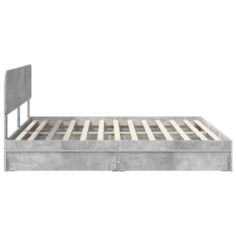Saugos lova Betono pilka 200 x 200 cm Apdirbta mediena
