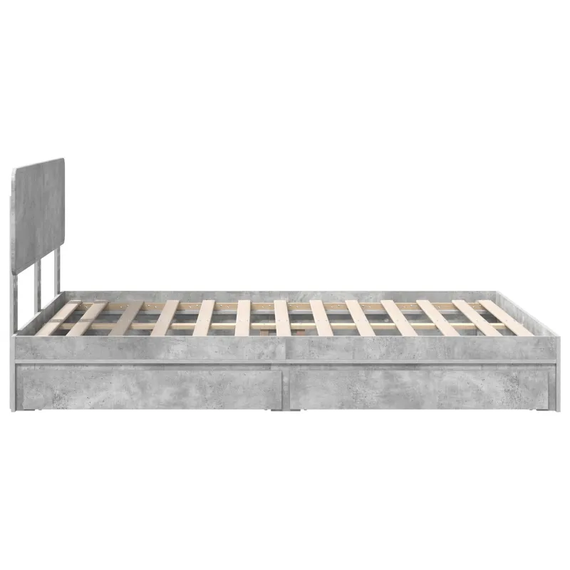 Saugos lova Betono pilka 150 x 200 cm Apdirbta mediena