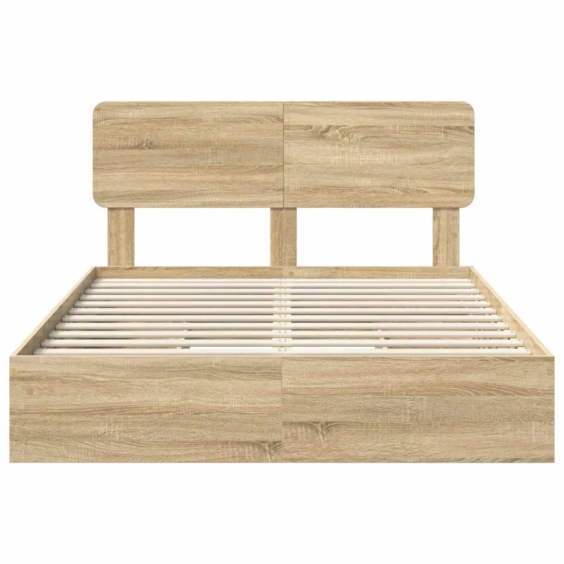 Saugos lova Sonoma ąžuolas 140 x 200 cm Apdirbta mediena
