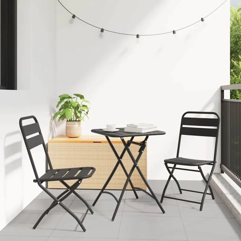 Bistro-ruokailusetti 3 osaa Antrasiitti Teräs