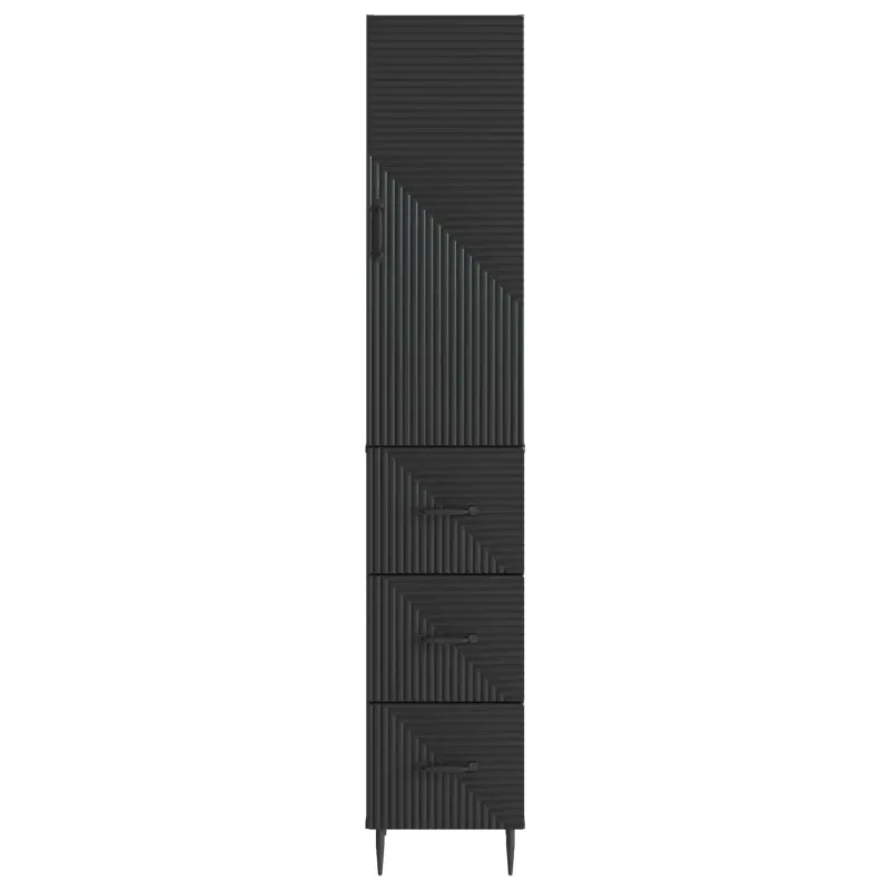 Spintelė 2 pcs Juoda 33 x 34,5 x 90 cm Apdirbta mediena